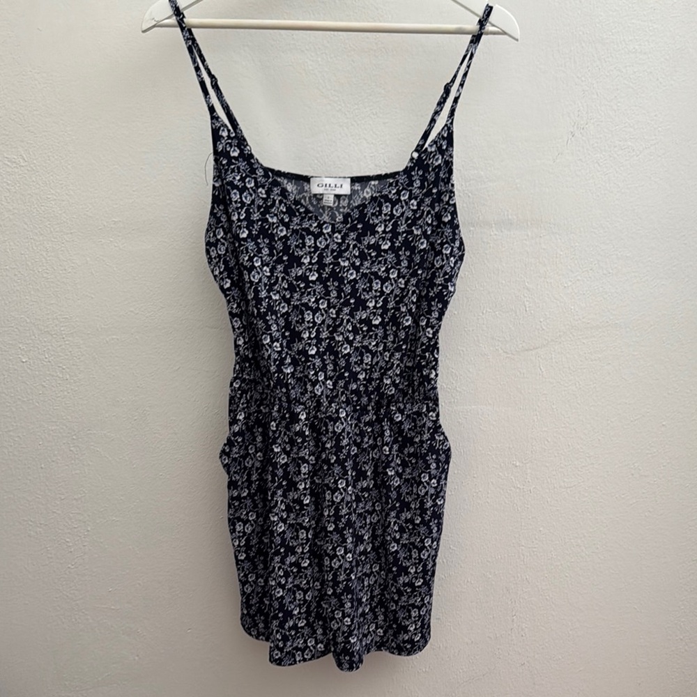 Gilli Black and White Floral Jumpsuit